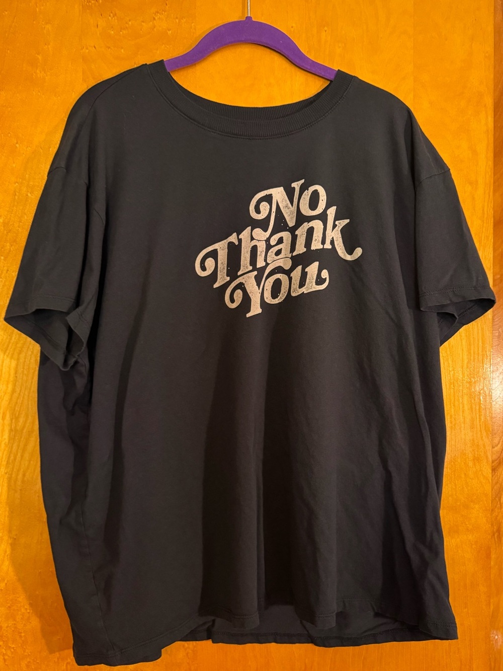 torrid Oversized Black Short-Sleeve Tee with Cream "No Thank You" Graphic